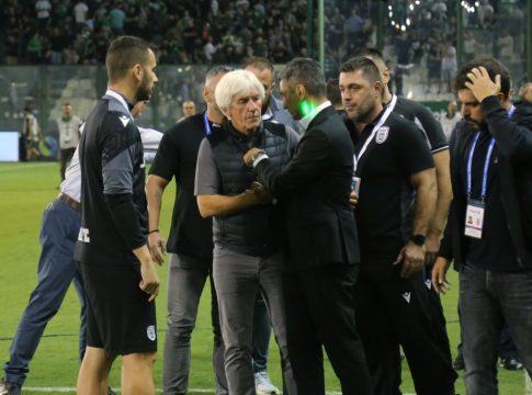 Παναθηναϊκός – ΠΑΟΚ: Ο Γιοβάνοβιτς προσπάθησε να ηρεμήσει τον Λουτσέσκου μετά τη λήξη του ματς (vid)