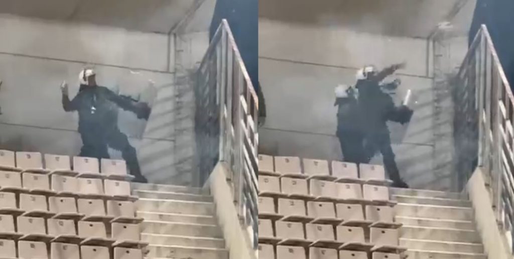 Κρυμμένα ΜΑΤ στις εξέδρες πετάνε ανεξέλεγκτα δακρυγόνα μέσα στους φιλάθλους στο Πανθεσσαλικό (vids)