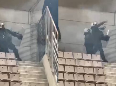 Κρυμμένα ΜΑΤ στις εξέδρες πετάνε ανεξέλεγκτα δακρυγόνα μέσα στους φιλάθλους στο Πανθεσσαλικό (vids)