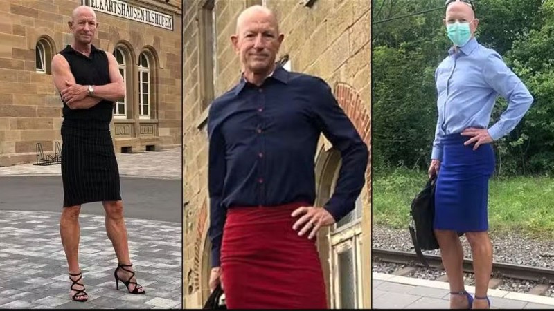 64χρονος άνδρας φοράει τακούνια και κολλnτές φούστες γιατί αισθάνεται μεγαλύτερη αuτοπεποίθηση