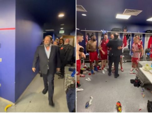 Τρέλα με Μαρινάκη στα αποδυτήρια – Αποκλειστικό βίντεο