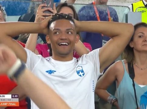 Επική αντίδραση του Καραλή στο 8.65 του Τεντόγλου (vid)