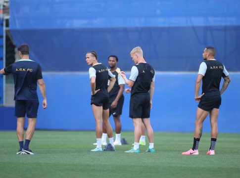 Η προπόνηση της ΑΕΚ πριν τη ρεβάνς με την Ίντερ Εσκάλδες (pics)