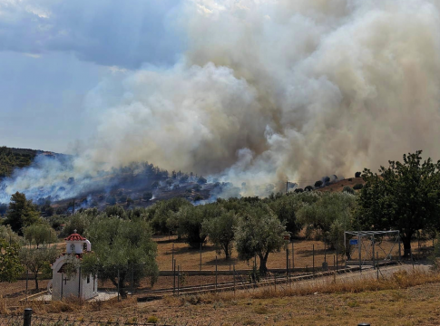 Χωρίς ενεργό μέτωπο η φωτιά στον Ωρωπό – Στο νοσοκομείο εθελοντής πυροσβέστης