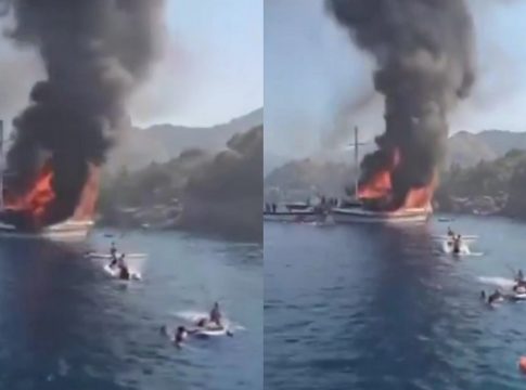 Τουριστικό σκάφος στον Μαρμαρά έπιασε φωτιά και βυθίστηκε – Επέβαιναν 110 άτομα – 7 οι τραυματίες