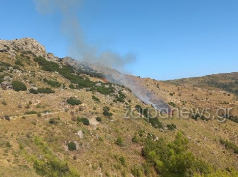 Φωτιά στα Χανιά, σε δασική έκταση – Μεγάλη κινητοποίηση