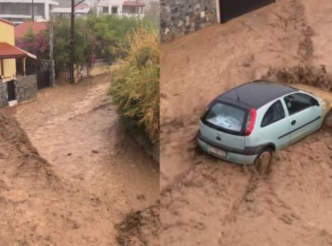 Κακοκαιρία: Πλημμύρισε το Παλαιόκαστρο στην Κρήτη – Ανυπολόγιστες ζημιές στην παραλία