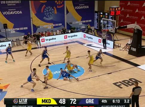 Σκόπια – Ελλάδα 55-83: Ξέσπασε στους Σκοπιανούς με ηγέτες τους Σερμπεζή και Λέφα και πήρε την πρώτη της νίκη