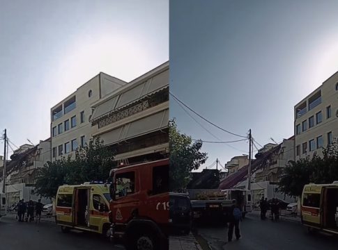 Αναστάτωση στο Περιστέρι: Γερανοφόρο έπεσε πάνω σε διώροφη κατοικία