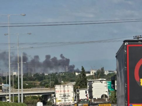 Φωτιά σε βιομηχανική εγκατάσταση στη Σίνδο – Ήχησε το 112 για επικίνδυνους καπνούς (vid)