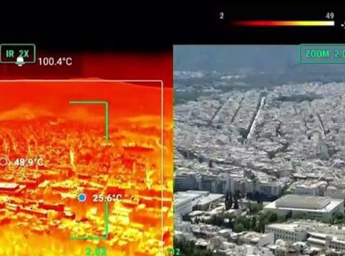 Καιρός: Θερμική κάμερα «έδειξε» πάνω από 50 βαθμούς στην Αθήνα