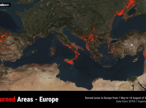 Πυρκαγιές: Η Ελλάδα στην πέμπτη θέση της Ευρώπης το καλοκαίρι του 2025 σε καμένες εκτάσεις