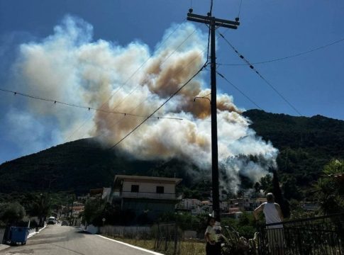 Φωτιά στην Τροιζήνα – Κοντά στο χωριό οι φλόγες