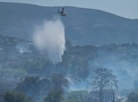 Φωτιά στο Παρθένι Αρκαδίας – Στη μάχη τρία εναέρια