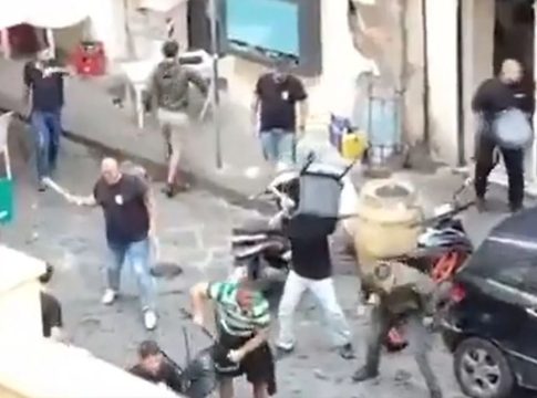 Ξύλο και καρεκλιές ανάμεσα σε οπαδούς της Νάπολι και της Σπόρτινγκ (vids)