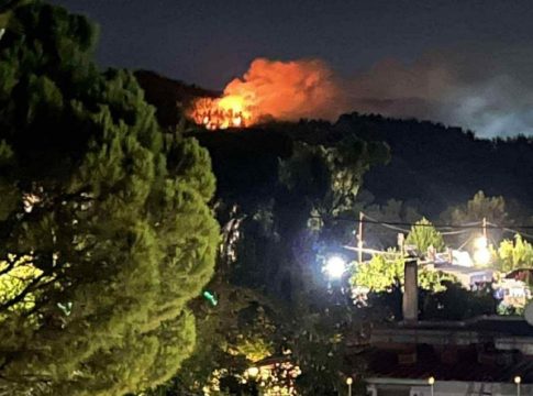 Φωτιά στη Ρόδο – Καίει σε δασική έκταση ανάμεσα σε Αρχίπολη και Ελεούσα