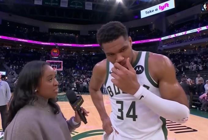 Το «ευχαριστώ» της ρεπόρτερ του NBC στον Γιάννη Αντετοκούνμπο (vid)