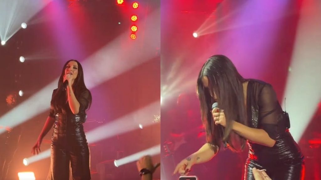 Ιουλία Καλλιμάνη: Εκνευρίστηκε με θαμώνα που της πέταξε λουλούδια με νερό στο πρόσωπο – Βίντεο