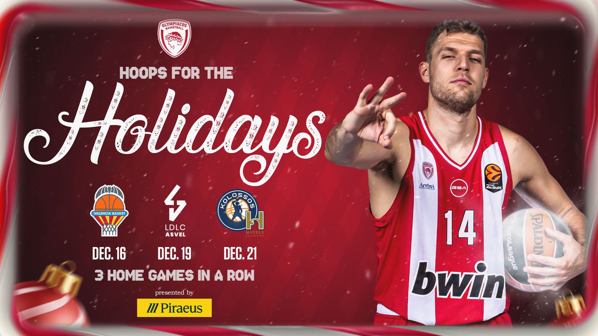 Ολυμπιακός: Δράσεις με δώρα για τους φιλάθλους στα ματς του Δεκεμβρίου