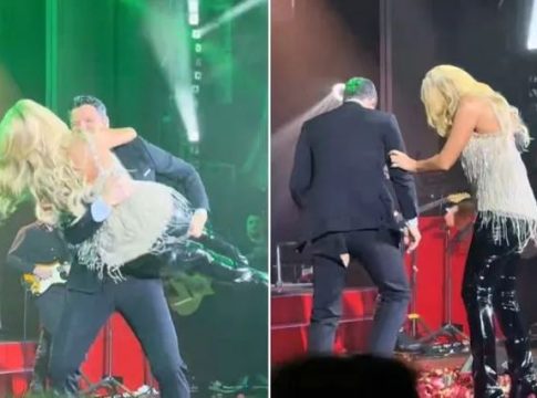 Σάκης Ρουβάς: Πήρε αγκαλιά τη Νατάσσα Θεοδωρίδου και του σκίστηκε το παντελόνι