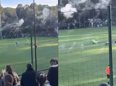 Απίστευτο περιστατικό σε αγώνα Κ18 στην Γαλλία: Φωτοβολίδες τραυμάτισαν τρεις ποδοσφαιριστές (vid)