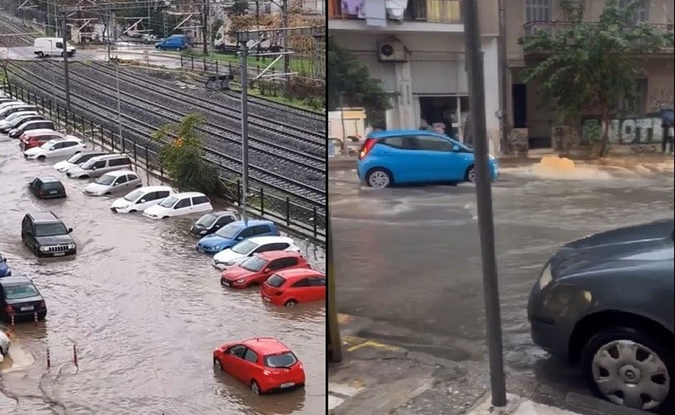 Ισχυρή καταιγίδα στην Αττική – Ποτάμια οι δρόμοι – Δεκάδες κλήσεις στην Πυροσβεστική