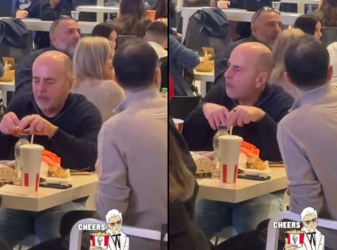 Πατατούλες, φτερούγες, κόκα κόλα – Ο Αλαφούζος πήγε για φαγητό στα KFC και έγινε… viral (vid)