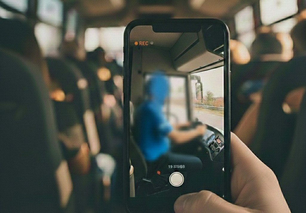 Επιβάτης τραβάει βίντεο τον οδηγό του ΚΤΕΛ Θεσσαλονίκης που παίζει με το κινητό του (vid)