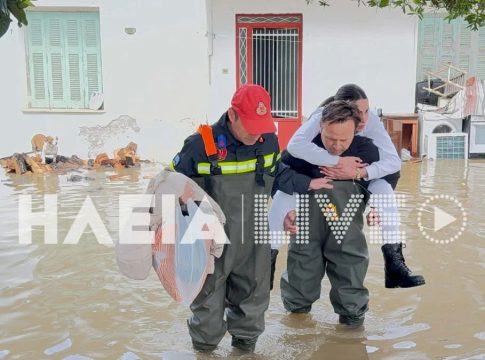 Κακοκαιρία: Απεγκλωβισμοί κατοίκων στον Πύργο από την ισχυρή νεροποντή