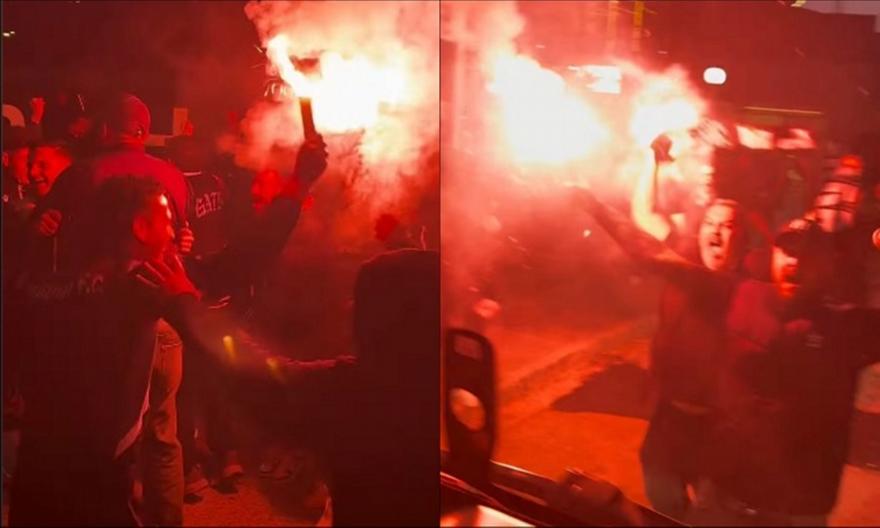 Oπαδοί της Καλαμάτας περίμεναν την αποστολή στα Μεγάρα και έστησαν… πάρτι (vid)