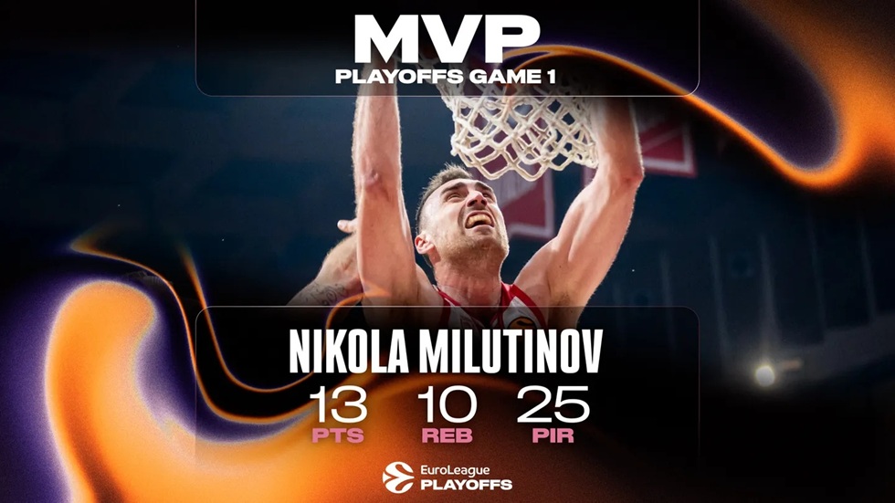 Euroleague: MVP των πρώτων αναμετρήσεων των πλέι οφ ο Μιλουτίνοφ (pic)