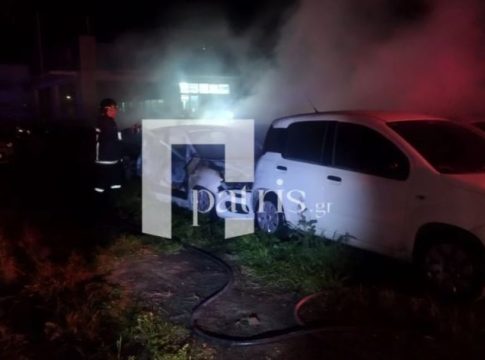 Ηράκλειο: Στις φλόγες χώρος ενοικιαζόμενων οχημάτων – Δείτε βίντεο