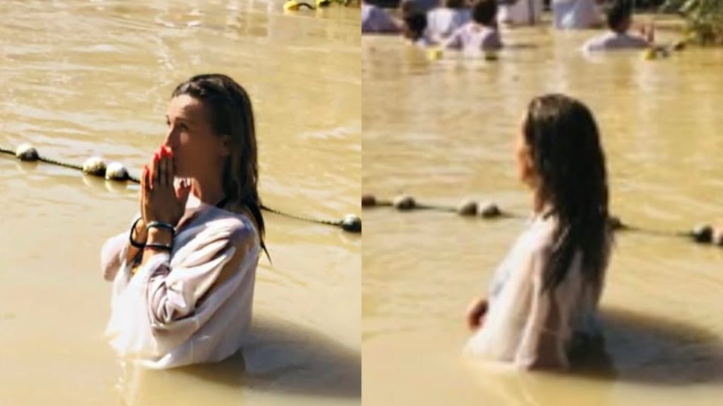 Πηγή Δεβετζή: Οι συγκλονιστικές φωτογραφίες από τη βάφτισή της στον Ιορδάνη Ποταμό