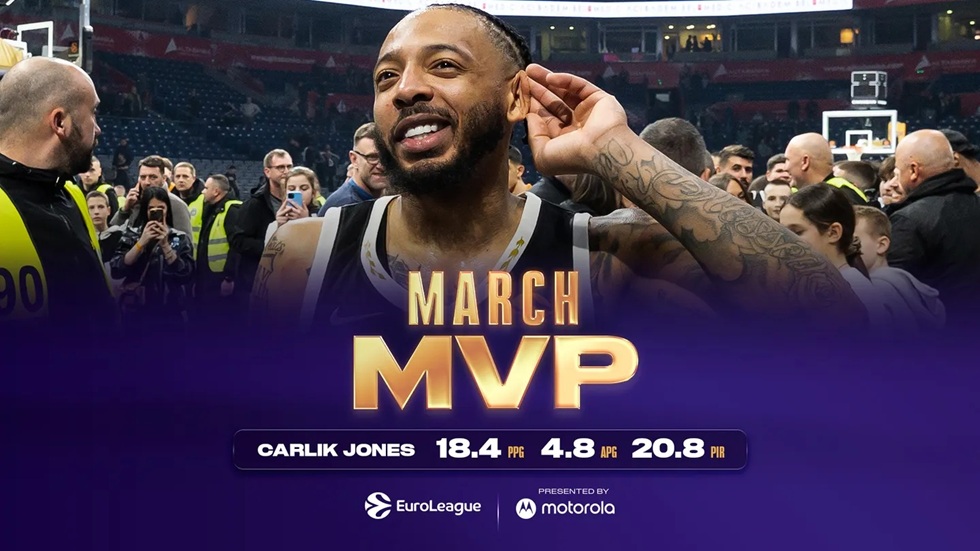 MVP Μαρτίου στη Euroleague ο Κάρλικ Τζόουνς (pic)
