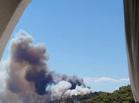 Μεγάλη φωτιά στη Σαλαμίνα – Ήχησε το 112 για εκκένωση