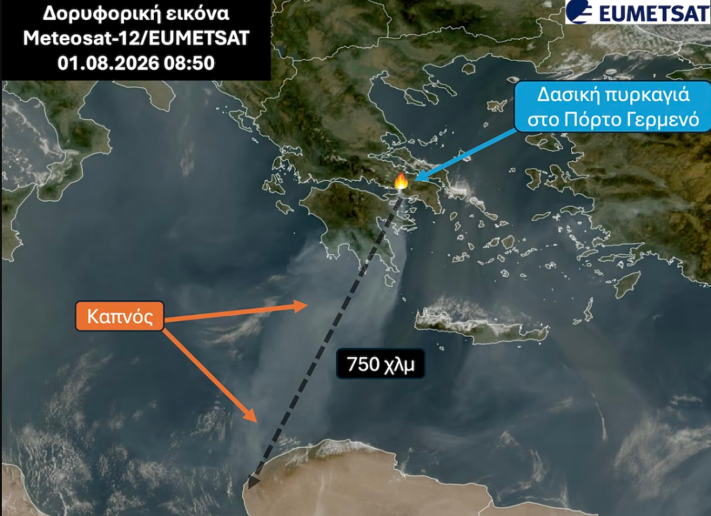 Φωτιές σε Βοιωτία, Αττική και Αργολίδα: Έως τη βόρεια Αφρική έφτασε ο πυκνός καπνός (pics)