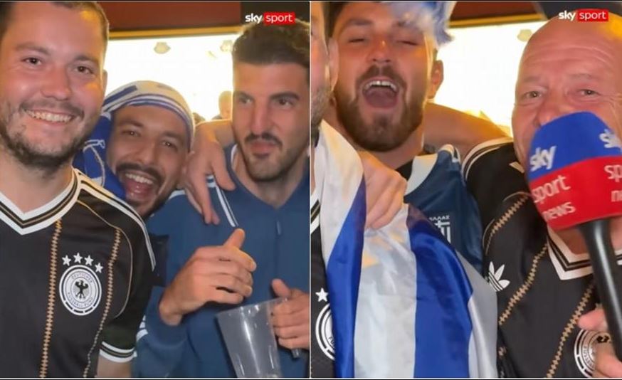 Έλληνες οπαδοί έκαναν «ντου» σε ζωντανή μετάδοση του Sky Sports (vid)